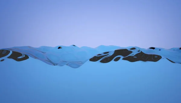 Halva tom vatten tank illustration. Stänk rent vatten loopable animation. Sömlös loop av vatten i ett glas låda. — Stockfoto
