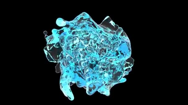 Whirlpool mit sauberem blauem Wasser Animation. Wasserexplosion in Richtung Kamera mit geringer Schärfentiefe in Zeitlupe. — Stockvideo