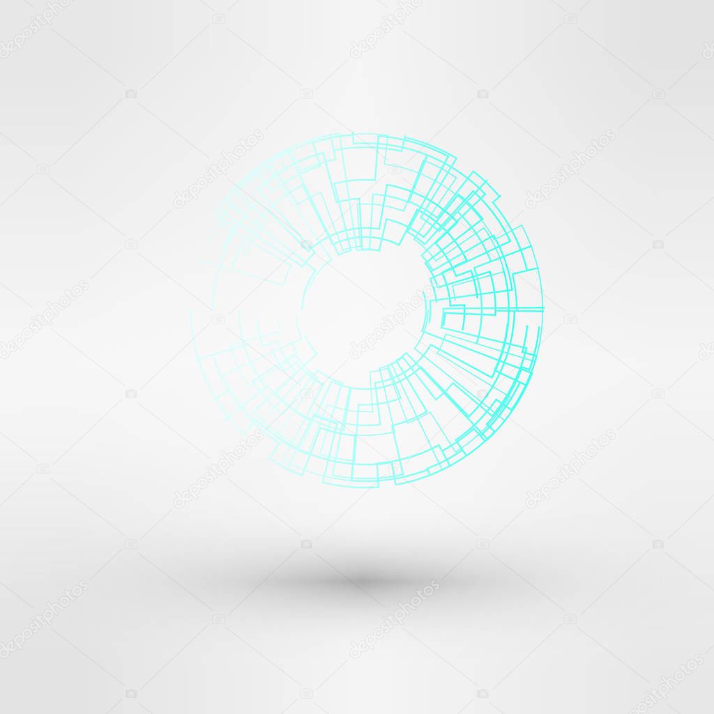Light blue water technology logo design set