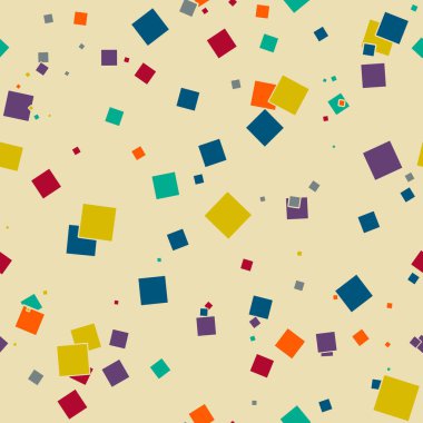 Dağınık, pürüzsüz soyut arkaplan ve kareler. Sonsuz geometrik desen. Vektör illüstrasyonu.   