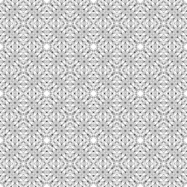 Süslü mandala ile kusursuz bir şablon. Soyut yuvarlak karalama çiçek arkaplanı. Çiçekli geometrik çember. Vektör illüstrasyonu.  