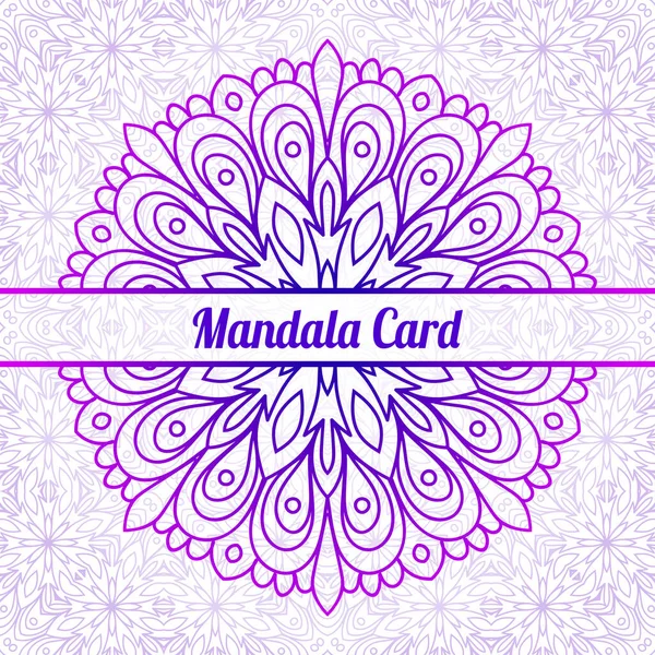 Cartão Mandala Gradiente Colorido Ornamental Redonda Doodle Flor Isolada Sobre —  Vetores de Stock