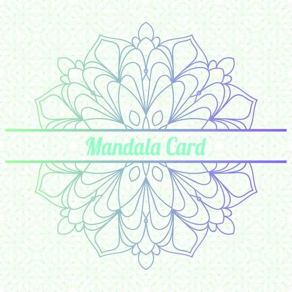 Cartão Mandala Gradiente Colorido Ornamental Redonda Doodle Flor Isolada Sobre — Vetor de Stock