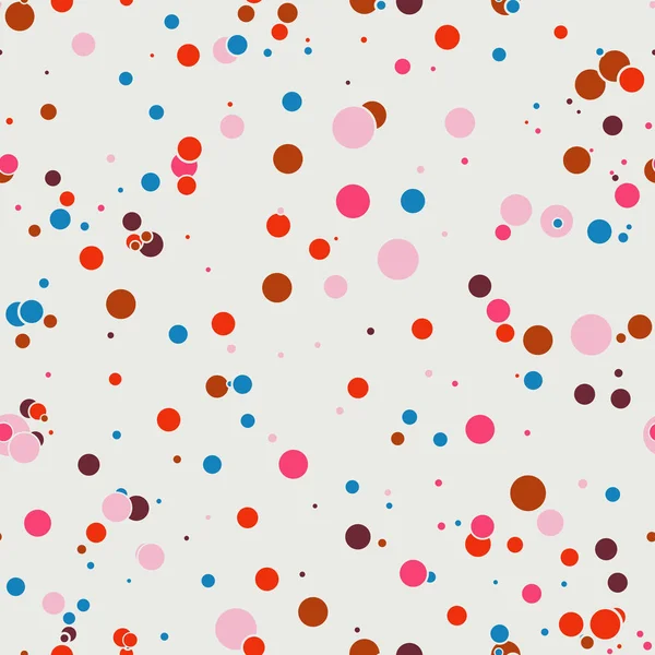 Abstracte Naadloze Patroon Met Kleurrijke Chaotische Kleine Cirkels Oneindigheid Gestippeld — Stockvector