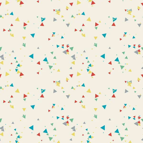 Abstract Memphis Naadloos Patroon Met Kleurrijke Chaotische Driehoekjes Oneindigheiddriehoekig Rommelig — Stockvector