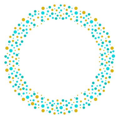 Noktalı yuvarlak çerçeve beyaz arkaplanda izole edilmiş. Vektör illüstrasyonu.