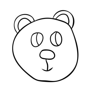 Beyaz arka planda izole edilmiş şirin bir oyuncak ayı. Vektör illüstrasyonu.   