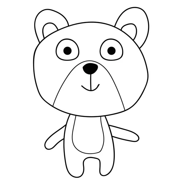 Urso Pelúcia Bonito Doodle Isolado Fundo Branco Ilustração Vetorial —  Vetores de Stock
