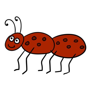 Çizgi film karalaması beyaz arka planda izole edilmiş mutlu solucan. Vektör illüstrasyonu.     