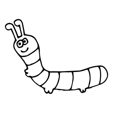 Çizgi film tırtılı beyaz arka planda izole edilmiş. Vektör illüstrasyonu. 