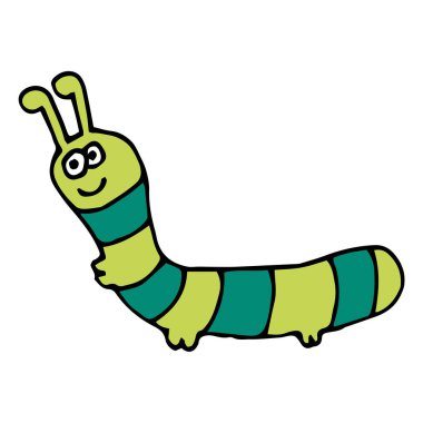 Çizgi film tırtılı beyaz arka planda izole edilmiş. Vektör illüstrasyonu. 