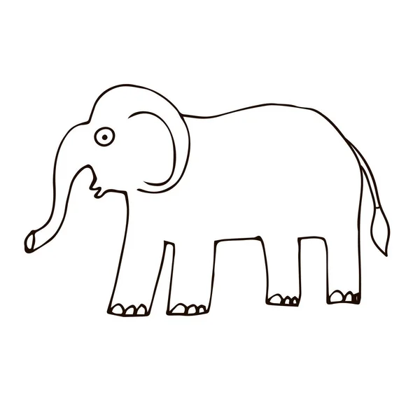 Мультяшний Каракулевий Слон Ізольований Білому Тлі Векторні Ілюстрації — стоковий вектор