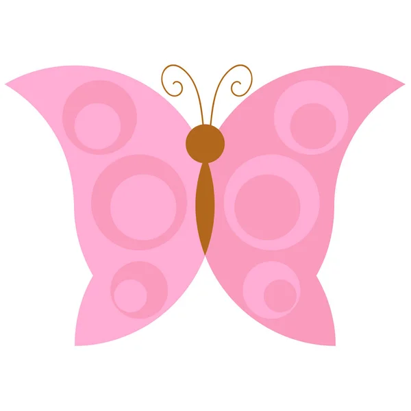 Mariposa Dibujos Animados Aislada Sobre Fondo Blanco Ilustración Vectorial — Vector de stock