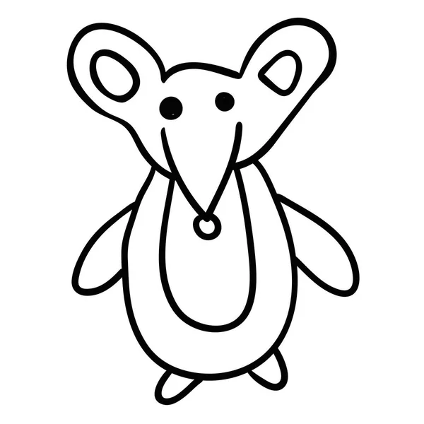 Cartoon Doodle Mouse Retro Isolado Fundo Branco Ilustração Vetorial —  Vetores de Stock