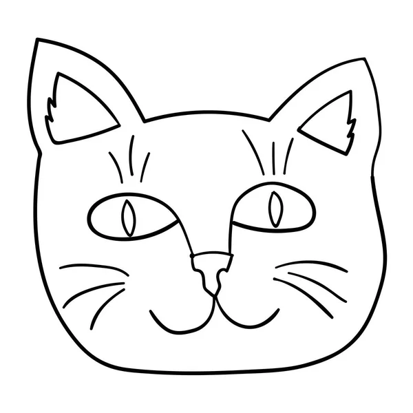 Mignon Dessin Animé Doodle Chat Isolé Sur Fond Blanc Style — Image vectorielle
