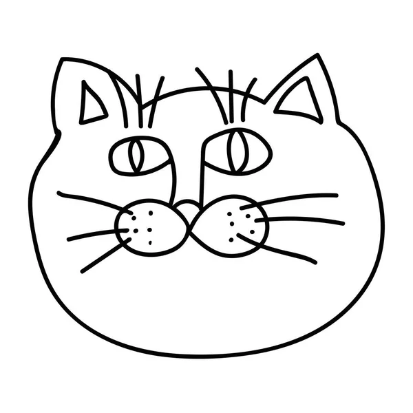 Φίμωτρο Της Γάτας Καρτούν Απομονώθηκε Λευκό Φόντο Εικονογράφηση Διανύσματος — Διανυσματικό Αρχείο