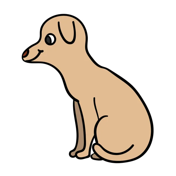 Desenhos Animados Doodle Cão Linear Isolado Fundo Branco Ilustração Vetorial —  Vetores de Stock