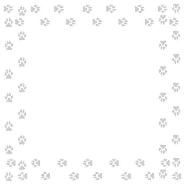 Rahmen Mit Hundespuren Isoliert Auf Weißem Hintergrund Vektorillustration — Stockvektor