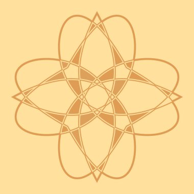 Bej arkaplanda izole edilmiş Spyrography soyut çiçek.