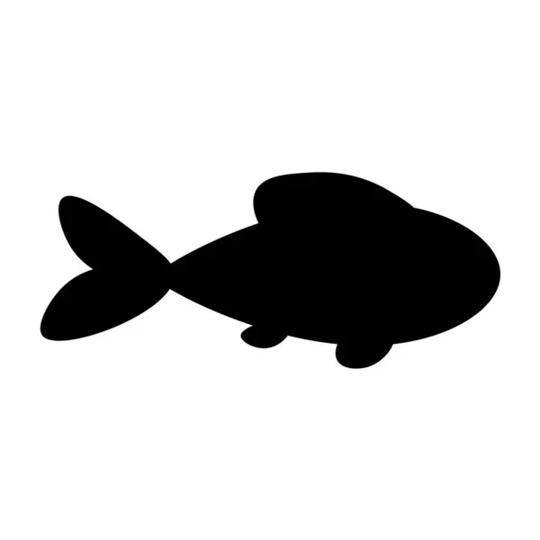 Ikona Ryby Zwierzątko Morskie Logo Ryb Sylwetka Życie Morskie Odizolowane — Wektor stockowy