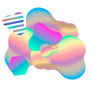 Renkli modern soyut poster, gradyan, renkli sıvı, beyaz arka planda organik geometrik şekil. Kapak, şablon. Vektör illüstrasyonu.