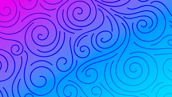 Fond Flou Coloré Avec Fines Boucles Ligne Tourbillons Carte Gradient — Image vectorielle