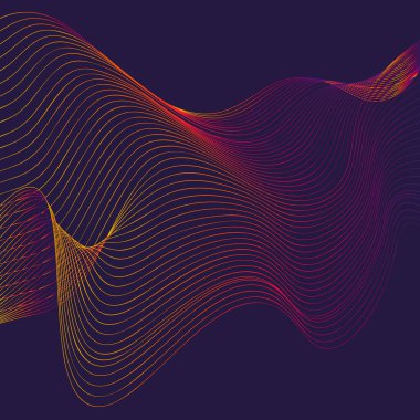 Lacivert planında ince çizgi dumanı olan renkli soyut bir arka plan. Vektör illüstrasyonu.