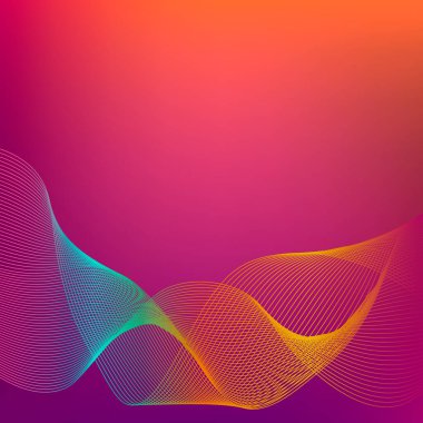 İnce çizgi dumanı olan renkli soyut bir arka plan. Vektör illüstrasyonu.