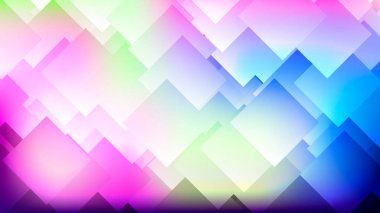 Eşkenarlar, kareler ve eşkenar dörtgenlerle modern soyut renk eğimli arka plan. Geometrik poster, afiş. Vektör illüstrasyonu. 