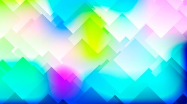 Eşkenarlar, kareler ve eşkenar dörtgenlerle modern soyut renk eğimli arka plan. Geometrik poster, afiş. Vektör illüstrasyonu. 