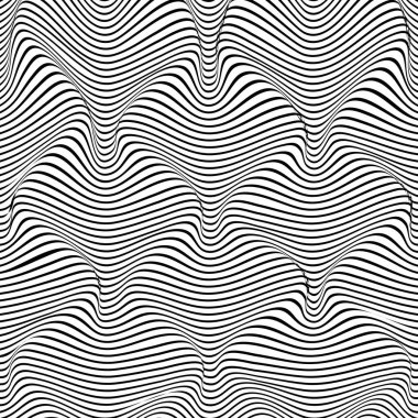 Soyut bozulma çizgisi arkaplanı. Çizgili dalga arkaplanı. Dalgalı operasyon sanat kapağı. Vektör illüstrasyonu. 