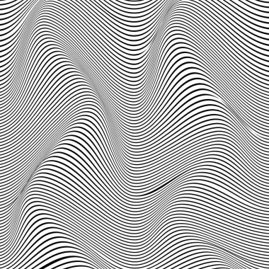 Soyut bozulma çizgisi arkaplanı. Çizgili dalga arkaplanı. Dalgalı operasyon sanat kapağı. Vektör illüstrasyonu. 