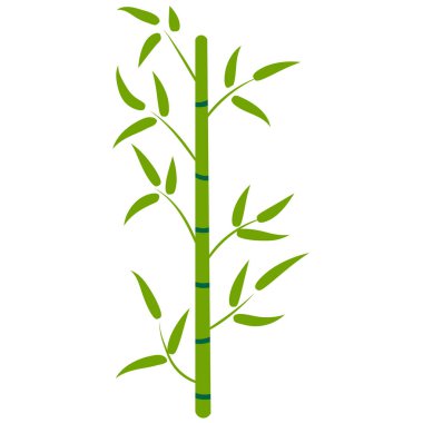 Çizgi film bambu ormanı. Tasarım için tropik çiçek elementi. Doğa. Asya 'da yağmur ormanları. Vektör illüstrasyonu.  