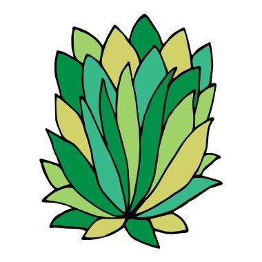 El çizimi çalı boyama kitabı için beyaz arka planda izole. Vektör illüstrasyonu.