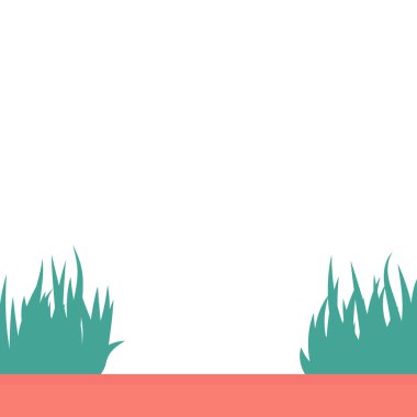 Beyaz arka planda çimenli broşür. Vektör illüstrasyonu. 