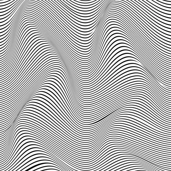 Fond Abstrait Ligne Distorsion Fond Onde Rayé Couverture Artistique Wavy — Image vectorielle