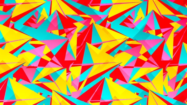 Scheda Astratta Con Triangoli Caotici Colorati Poligoni Infinito Poster Geometrico — Vettoriale Stock