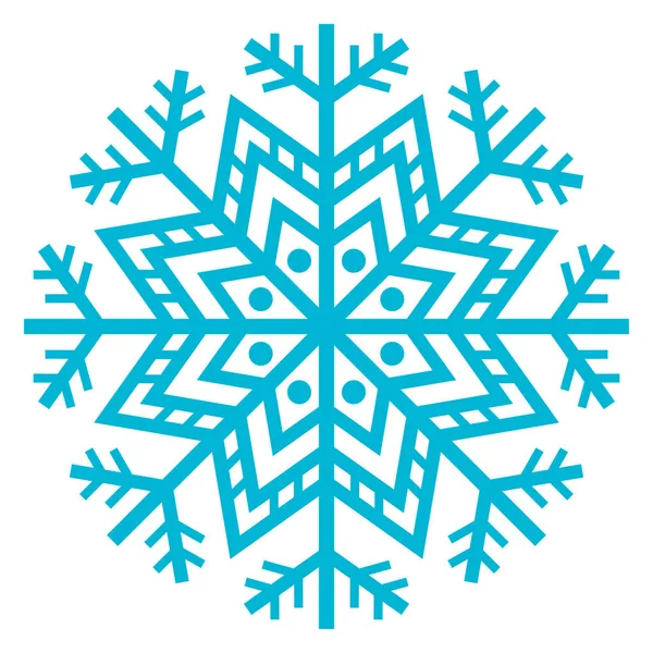 Μπλε Νιφάδα Χιονιού Απομονωμένη Λευκό Φόντο Εικονογράφηση Διανύσματος — Διανυσματικό Αρχείο