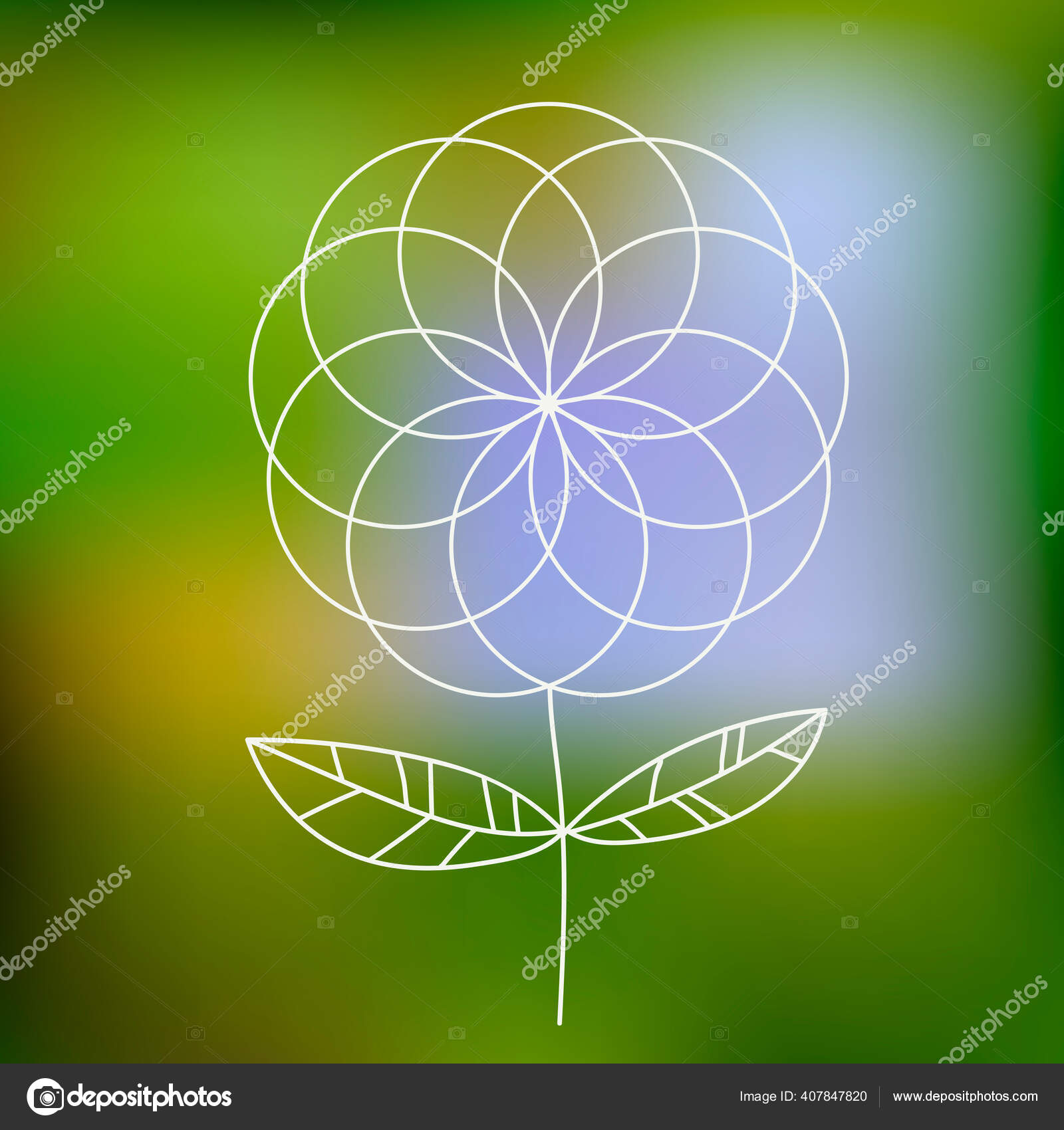 绿色背景上的白色细线花矢量说明 图库矢量图像 C Ainesy 绿色背景上的白色细线花矢量说明 图库矢量图像 C Ainesy