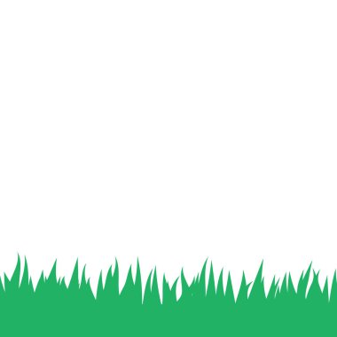 Yeşil çimenli kart beyaz arka planda boş alanda izole edilmiş. Vektör illüstratörü.