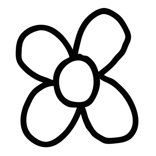 Fleur Gribouille Dessin Animé Isolée Sur Fond Blanc Illustration Vectorielle — Image vectorielle
