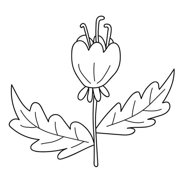 Kleurrijke Fantasie Doodle Cartoon Bloem Geïsoleerd Witte Achtergrond Vectorillustratie — Stockvector