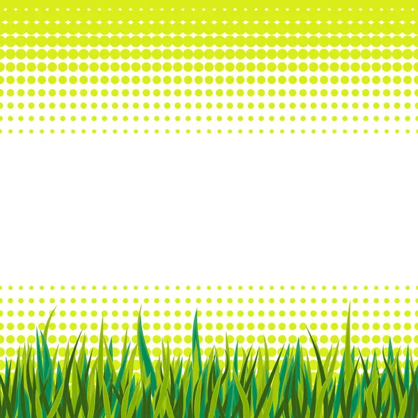 Αφηρημένη Halftone Φόντο Πράσινο Γρασίδι Θερινή Κάρτα Εικονογράφηση Διανύσματος — Διανυσματικό Αρχείο