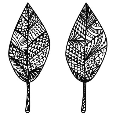 Doodle beyaz arka planda izole halde bırakır. Vektör illüstrasyonu.