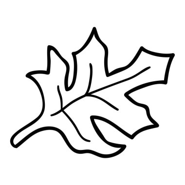 Çizgi film karalama doğrusal yaprağı beyaz arkaplanda izole edilmiş. Vektör illüstrasyonu. 