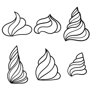 Pasta için krema. Dondurmalı dondurma. Vektör illüstrasyonu.  