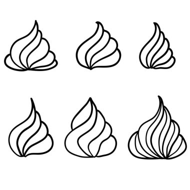 Pasta için krema. Dondurmalı dondurma. Vektör illüstrasyonu.  