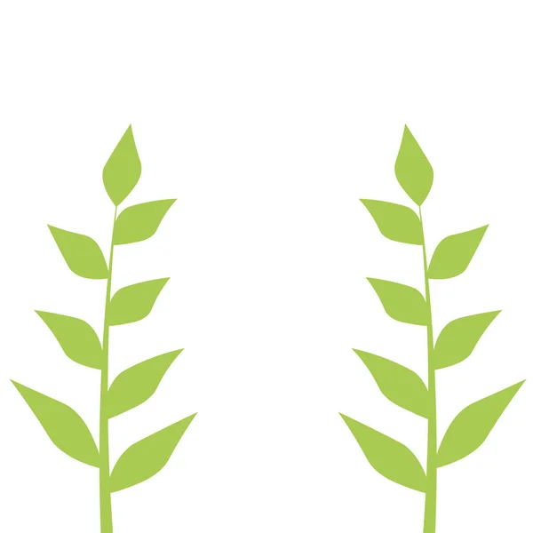 Ökologische Einladungskarte Grüne Triebe Grüner Strauch Florale Elemente Mit Zweigen — Stockvektor