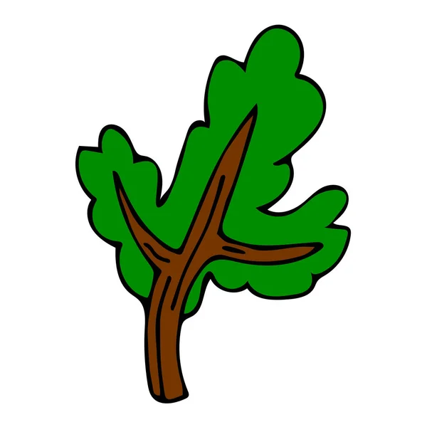卡通涂鸦绿树隔离在白色背景 矢量说明 — 图库矢量图片
