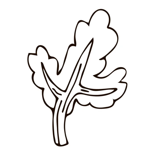 Cartone Animato Doodle Albero Verde Isolato Sfondo Bianco Illustrazione Vettoriale — Vettoriale Stock